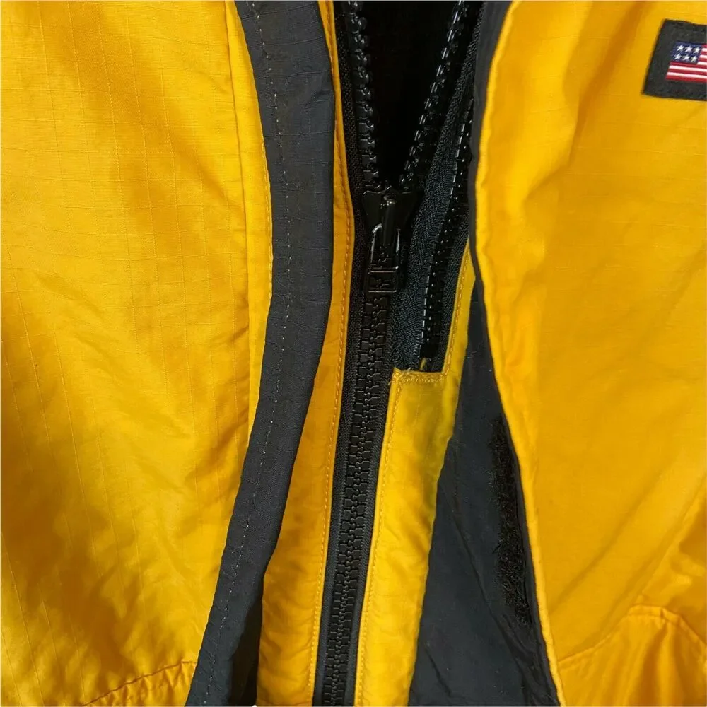 Polo Ralph Lauren Men's Yellow Black Windbreaker Jacket Size Large Vintage